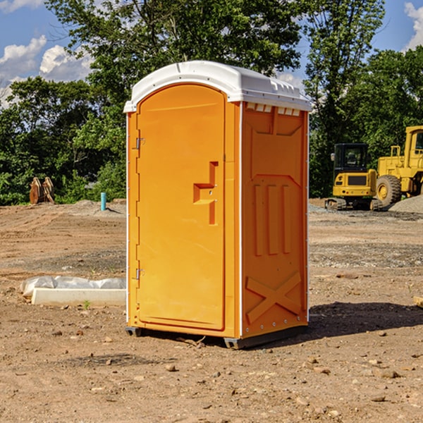 how often are the portable restrooms cleaned and serviced during a rental period in Fabius